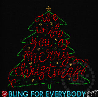 Merry Christmas Tree Spangle Transfer