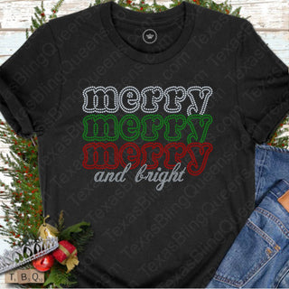 Merry and Bright Wordstack Spangle Transfer #1245