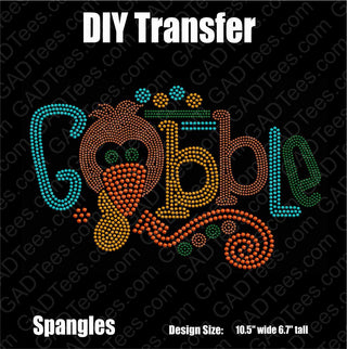 Gobble (Large) Spangle Transfer #1251