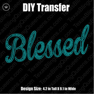 Blessed Script Word Spangle Transfer #1270