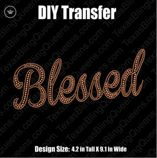 Blessed Script Word Spangle Transfer #1270