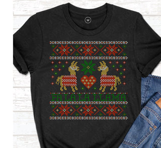 Christmas Sweater Llama Spangle Transfer #1277