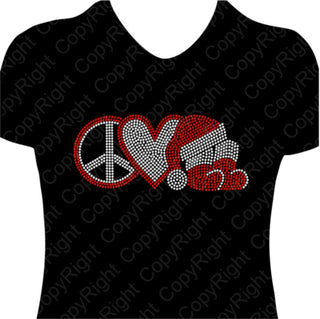 Peace Love Santa Boots Spangle Transfer #1280