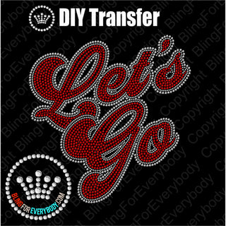 Let's Go Silver Outline Spangle Transfer #11493
