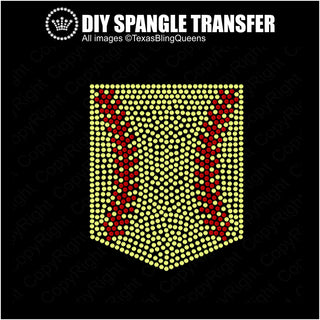 Pocket Softball (Pack of 4) Spangle Transfer #1511