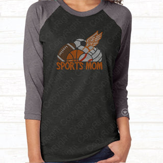 Sports Mom with Track Spangle Transfer #1512