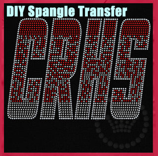 CRHS Ombre Red-Silver Spangle Transfer