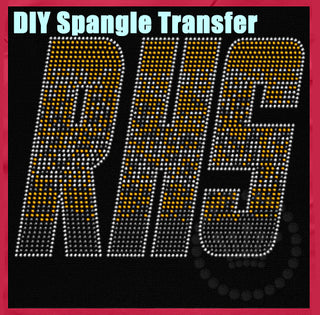 RHS Ombre Yellow-Silver-Gray Spangle Transfer