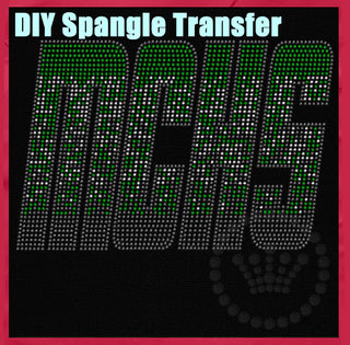 MCHS Ombre Green-Silver-Gray Spangle Transfer