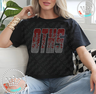 OTHS Ombre Red-Silver Spangle Transfer