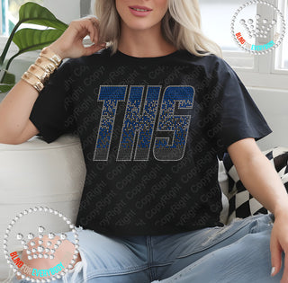 THS Ombre Blue-Silver-Gray Spangle Transfer