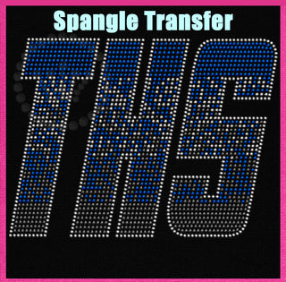 THS Ombre Blue-Silver-Gray Spangle Transfer