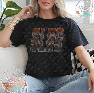 SLHS Ombre Orange-Silver-Gray Spangle Transfer