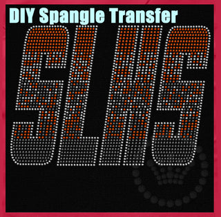 SLHS Ombre Orange-Silver-Gray Spangle Transfer