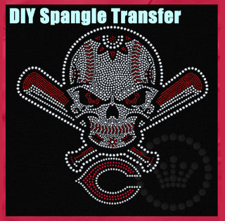 Carthage Baseball Skull Spangle Transfer #2010