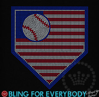 Baseball Stars and Stripes Spangle Transfer