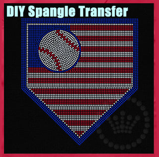 Baseball Stars and Stripes Spangle Transfer