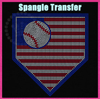 Baseball Stars and Stripes Spangle Transfer
