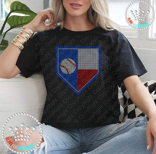 Baseball Texas Flag Spangle Transfer