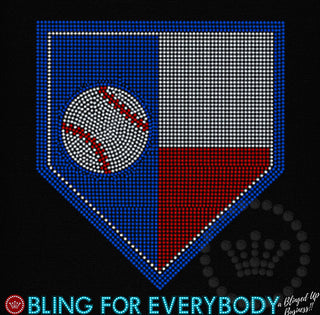Baseball Texas Flag Spangle Transfer