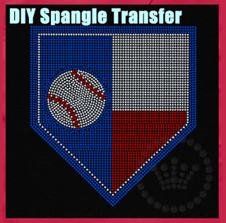 Baseball Texas Flag Spangle Transfer