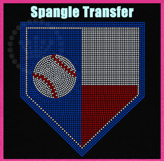 Baseball Texas Flag Spangle Transfer