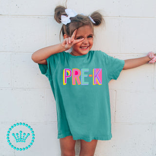 Pre K Marquee Grade Pink Graphic Print Unisex Short Sleeve Tee #23455