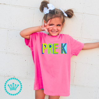 Pre K Marquee Grade Green Graphic Print Unisex Short Sleeve Tee #23463