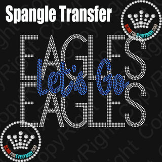 Let's Go Eagles Mascot Spangle Transfer #24340