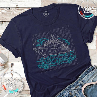 Cruise Ship with Waves Spangle Transfer #24998