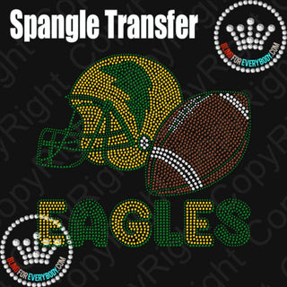 Helmet and Football EAGLES Spangle Transfer #25032