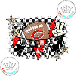 Carthage Game Day checker and leopard  DTF Transfer #25359