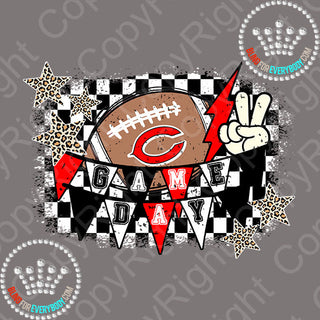 Carthage Game Day checker and leopard  DTF Transfer #25359