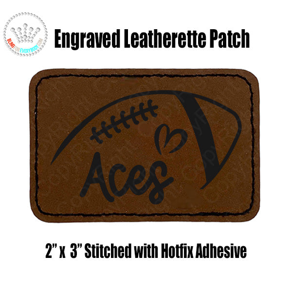 Aces  Football Engraved Leatherette Stitched Patch #25371