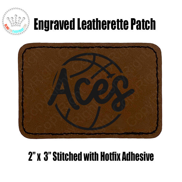 Aces Basketball Patch Engraved Leatherette Stitched Patch #25500