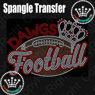 Dawgs Football With Crown Spangle Transfer #26214