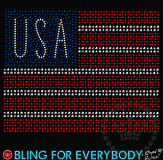 USA Flag Youth Spangle Transfer