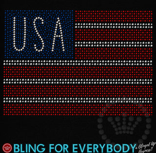 USA Flag Adult Spangle Transfer
