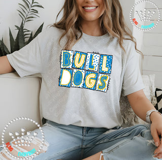 Box Alpha Bulldogs Columbia White Gold Graphic Print Unisex Short Sleeve Tee #27231