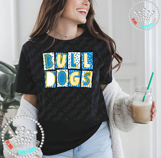 Box Alpha Bulldogs Columbia White Gold Graphic Print Unisex Short Sleeve Tee #27231