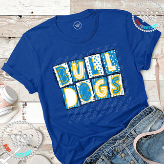 Box Alpha Bulldogs Columbia White Gold Graphic Print Unisex Short Sleeve Tee #27231