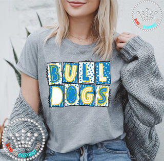 Box Alpha Bulldogs Columbia White Gold Graphic Print Unisex Short Sleeve Tee #27231