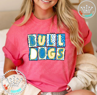 Box Alpha Bulldogs Columbia White Gold Graphic Print Unisex Short Sleeve Tee #27231