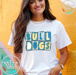 Box Alpha Bulldogs Columbia White Gold Graphic Print Unisex Short Sleeve Tee #27231