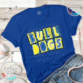 Box Alpha Bulldogs Columbia Yellow Graphic Print Unisex Short Sleeve Tee #27232