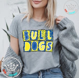 Box Alpha Bulldogs Columbia Yellow Graphic Print Unisex Short Sleeve Tee #27232