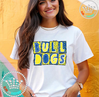 Box Alpha Bulldogs Columbia Yellow Graphic Print Unisex Short Sleeve Tee #27232