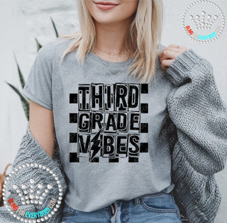 Third Grade Vibes 3 Black Graphic Print Unisex Short Sleeve Tee #27434