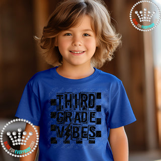 Third Grade Vibes 3 Black Graphic Print Unisex Short Sleeve Tee #27434