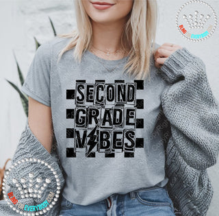Second Grade Vibes 2 Black Graphic Print Unisex Short Sleeve Tee #27435